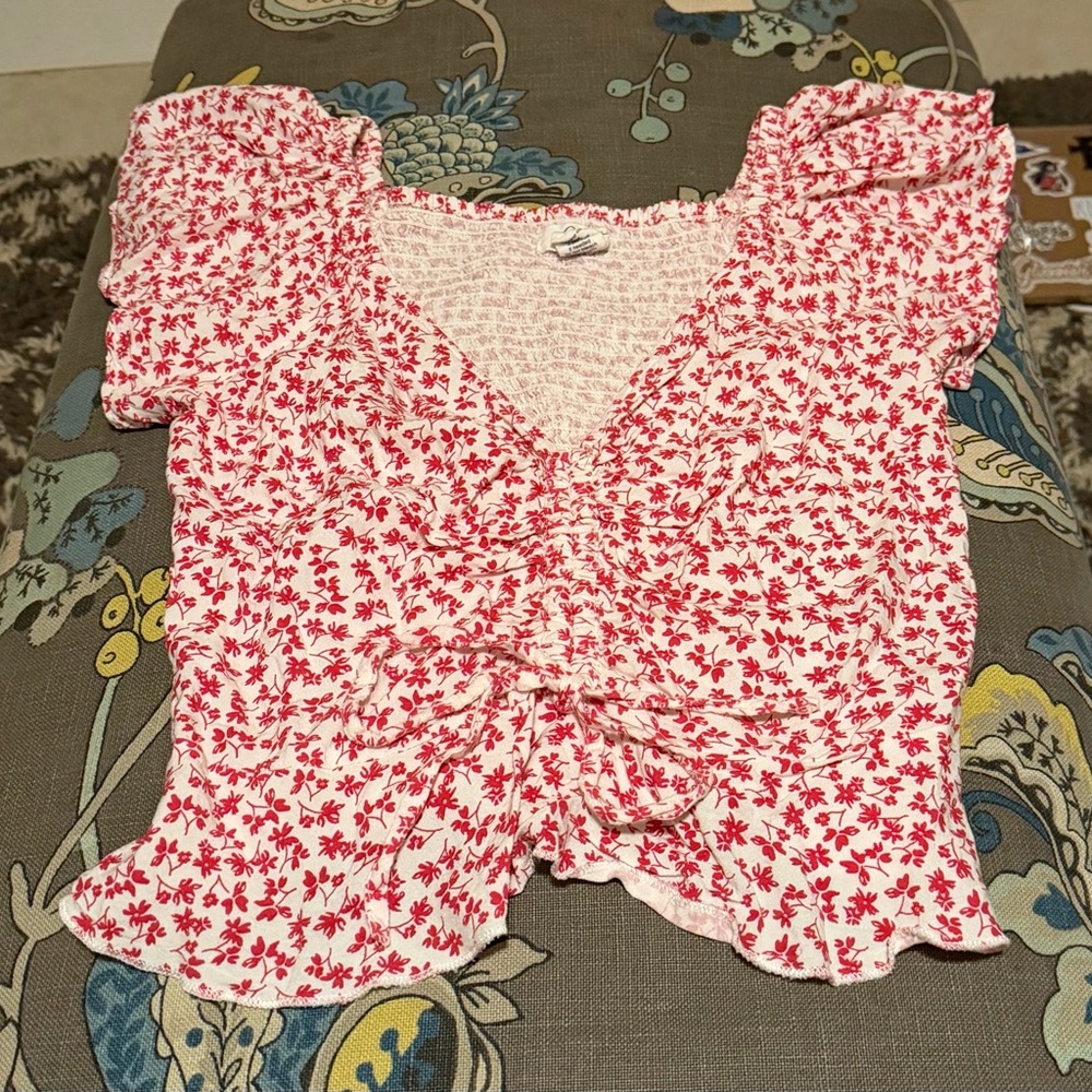 Floral Red Women's Top